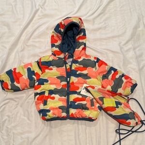 Colorful Camouflage Puffer Jacket with Hood